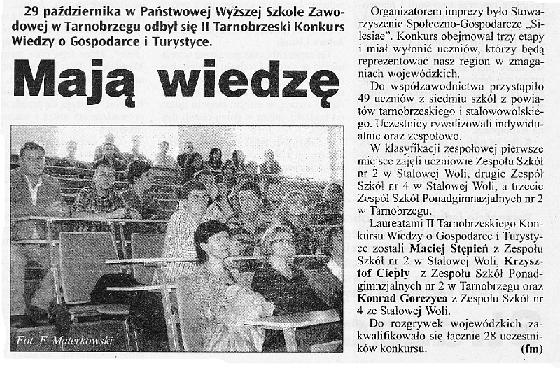 Maja wiedze Tygodnik Nadwislanski 2008-10-29.jpg